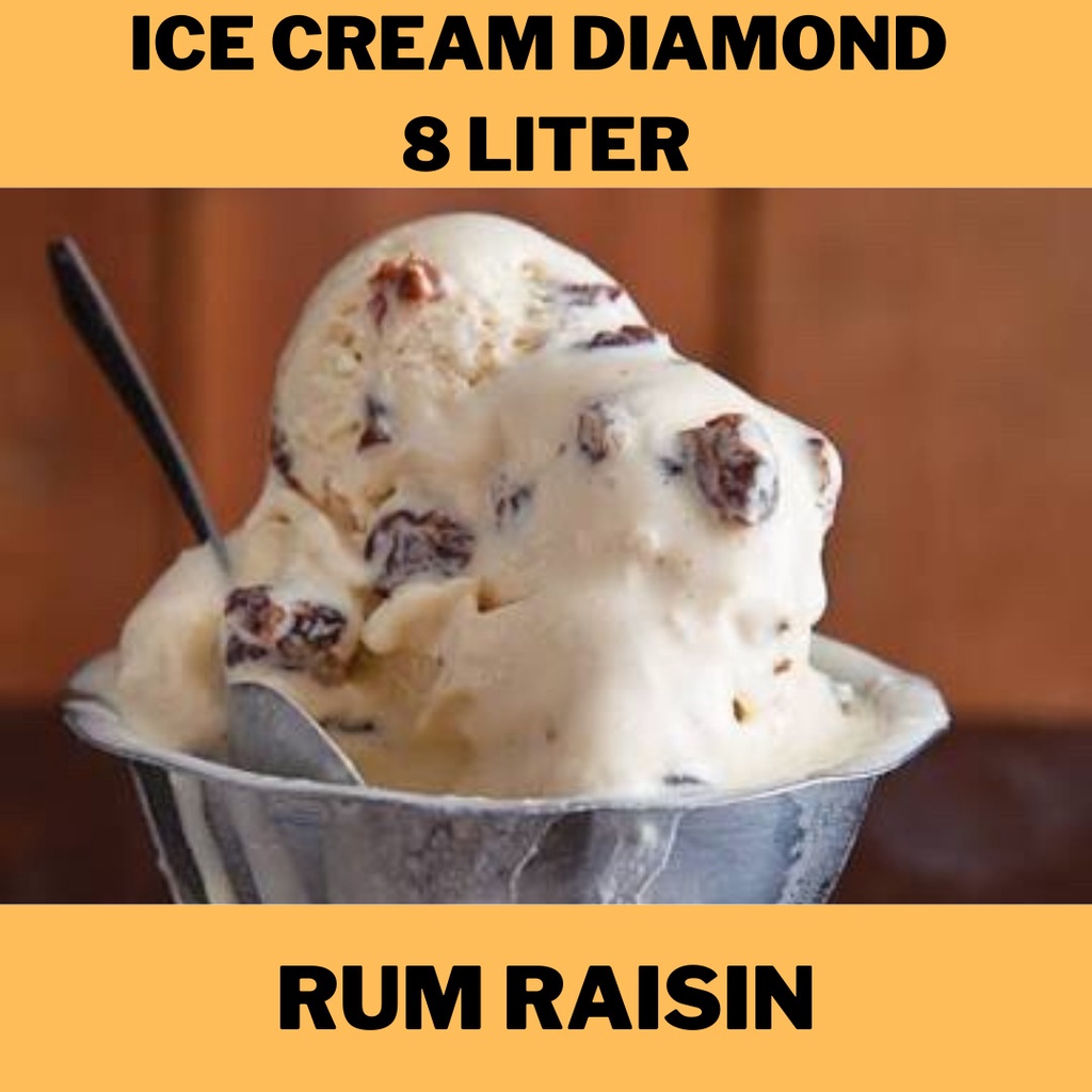 Ice Cream Es Krim Diamond 8 liter Rasa Rum Raisin