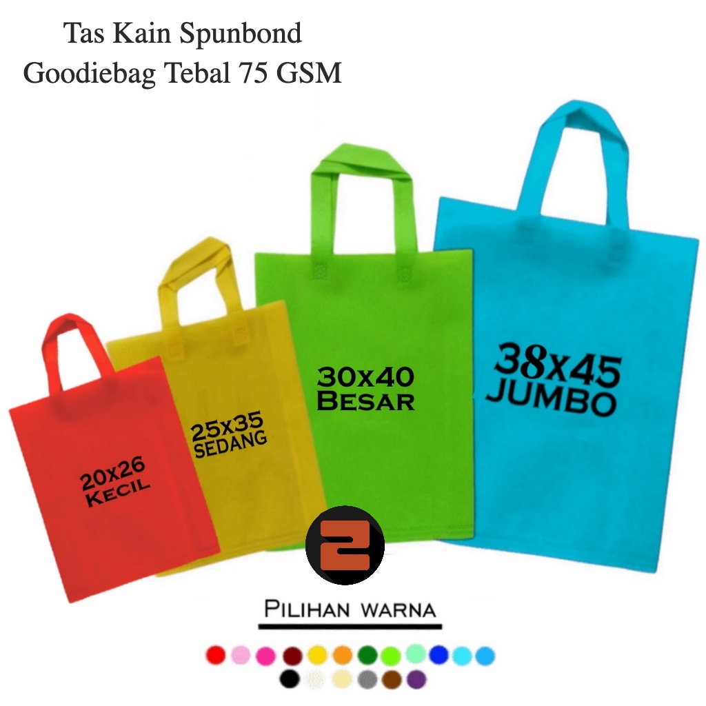 

2AR Tas Kanvas Untuk Kantong Belanja Lipat Goody bag Parsel Hajatan Hampers Souvenir Ultah Pernikahan Pengganti Plastik Paper bag Murah Ramah LingkunganKain Spunbond Goodie Bag Tali Ukuran Jumbo, Besar Kecil ( 20x26 , 25x35 , 30x40 & 38x45 )