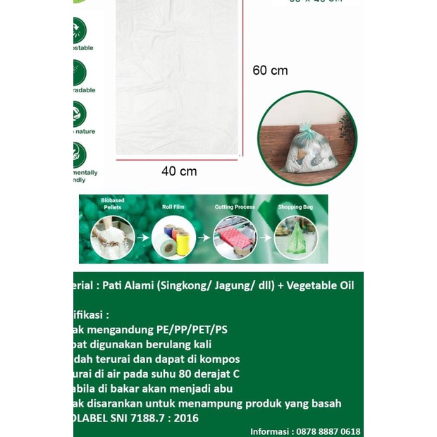 

Kantong Plastik Singkong Polos (Large) / Cassava Bag BIODEGRADABLE