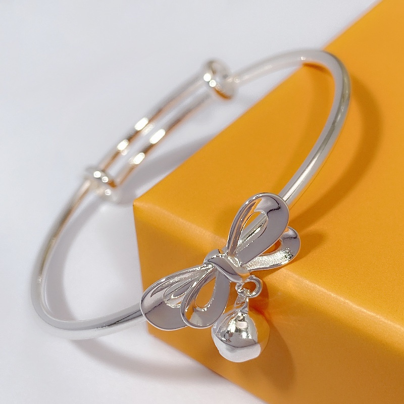 Gelang Model Terbuka Bahan Alloy Warna Silver Desain Pitabellonceng Gaya Pelajarputri Adjustable Untuk Wanita