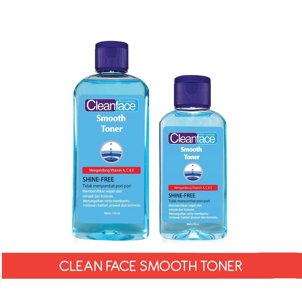 ❤ RATU ❤ Cleanface Smooth Toner 50ml - 130ml | Liqiuid Face Wash Toner Wajah | Clean Face