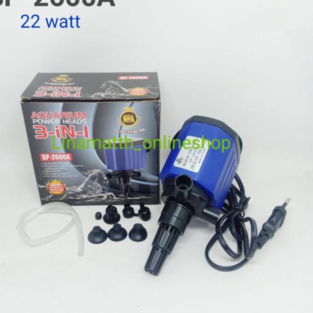 Aquarium Power Heads 3in1 SP-2600A SPA Pompa Air Celup Aquarium - Hitam