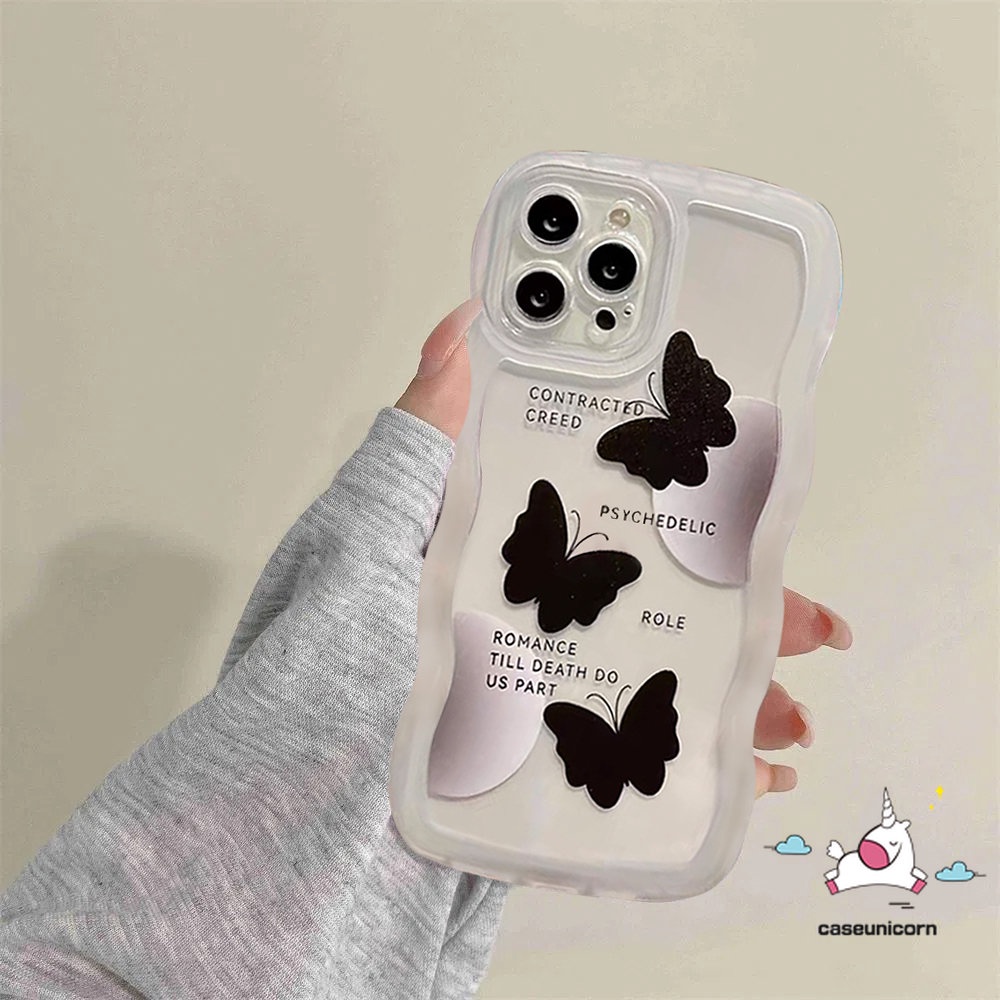 Soft Case Tpu Motif Kupu-Kupu Untuk iPhone 11 / 14 / 12 / 13pro Max / XR / 7 / 8 / 6 / 6splus / 14plus / X / XS Max / SE 2020 / 7Plus / 8Plus