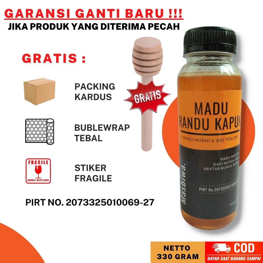 

MADU ASLI MURNI - Madu Randu Grade A 330gram HALAL & DINKES
