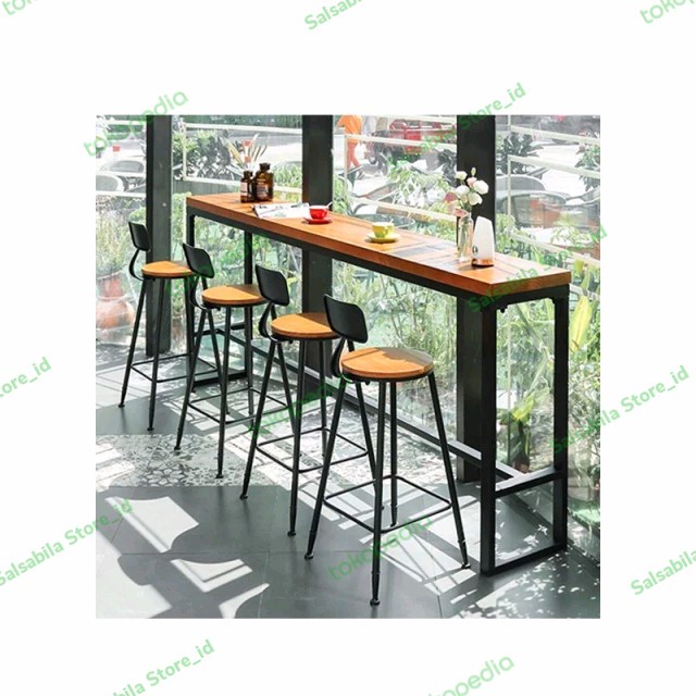 Meja Bar Meja Bar Cafe Minimalis Kayu Mahoni
