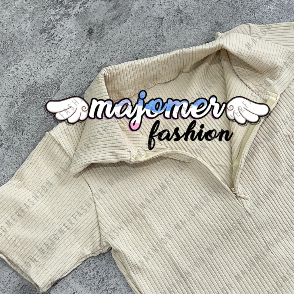 MAJOMER ® | DERLEN ZIPPER CROPTOP - ATASAN CROP WANITA