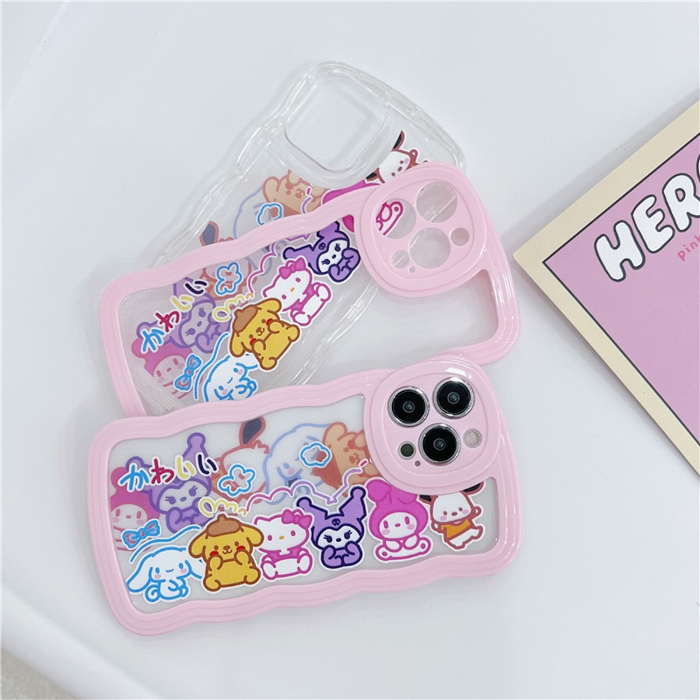 Soft Case Motif Kartun Gelombang Untuk 14 13 12 11 Pro Max 7 8 Plus XR X XS Max SE 2020 2022