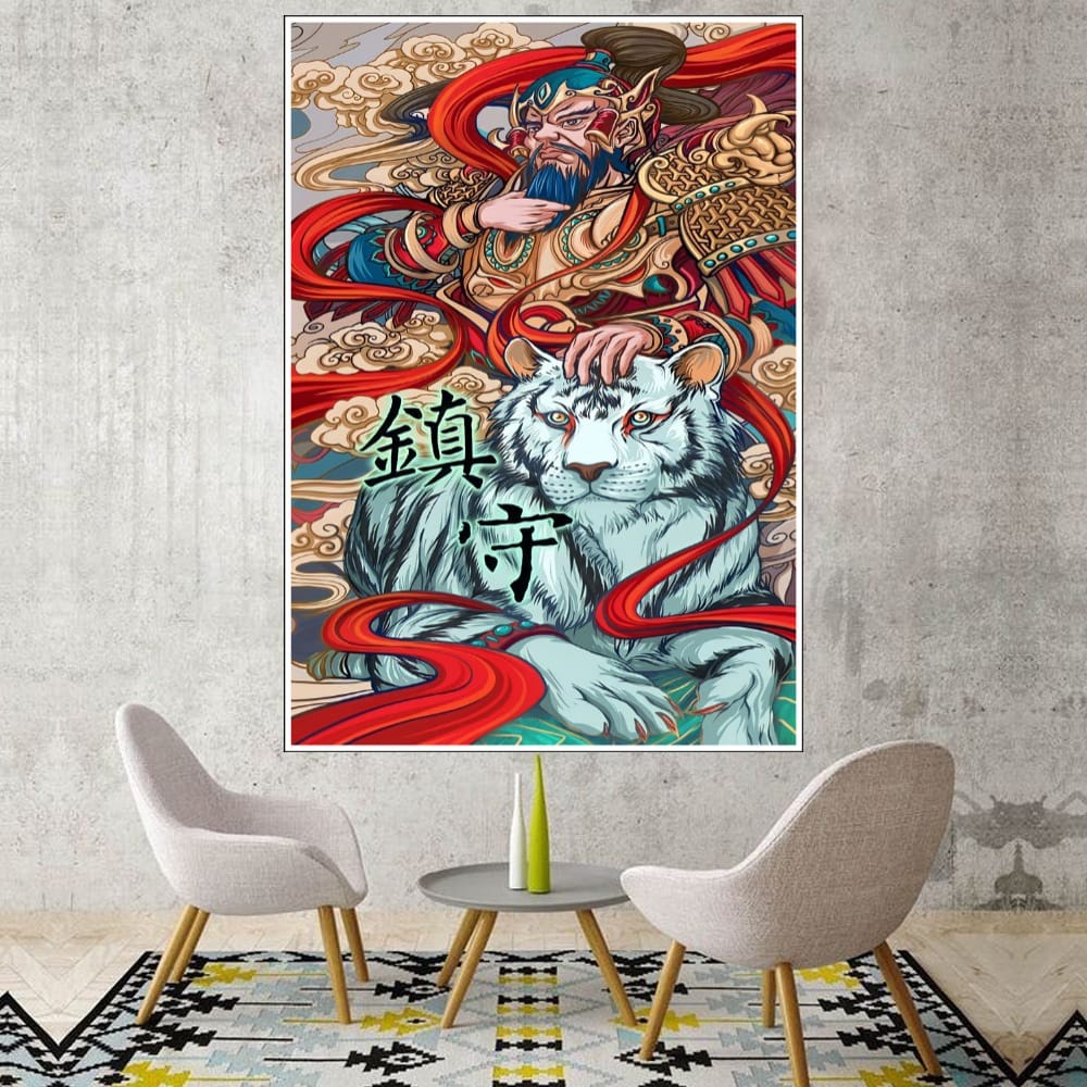 Hiasan Dinding Poster Gambar Harimau Xtra Jumbo Besar Best seller Ukuran 100x70cm 150x100cm 200x100c