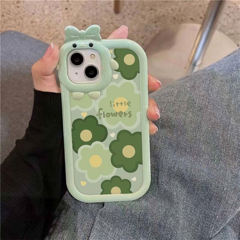 Soft Case Silikon Motif Bunga Monster 3D Untuk iPhone 14 13 12 11 Pro Max X Xr Xs Max 7 8 6 6s Plus