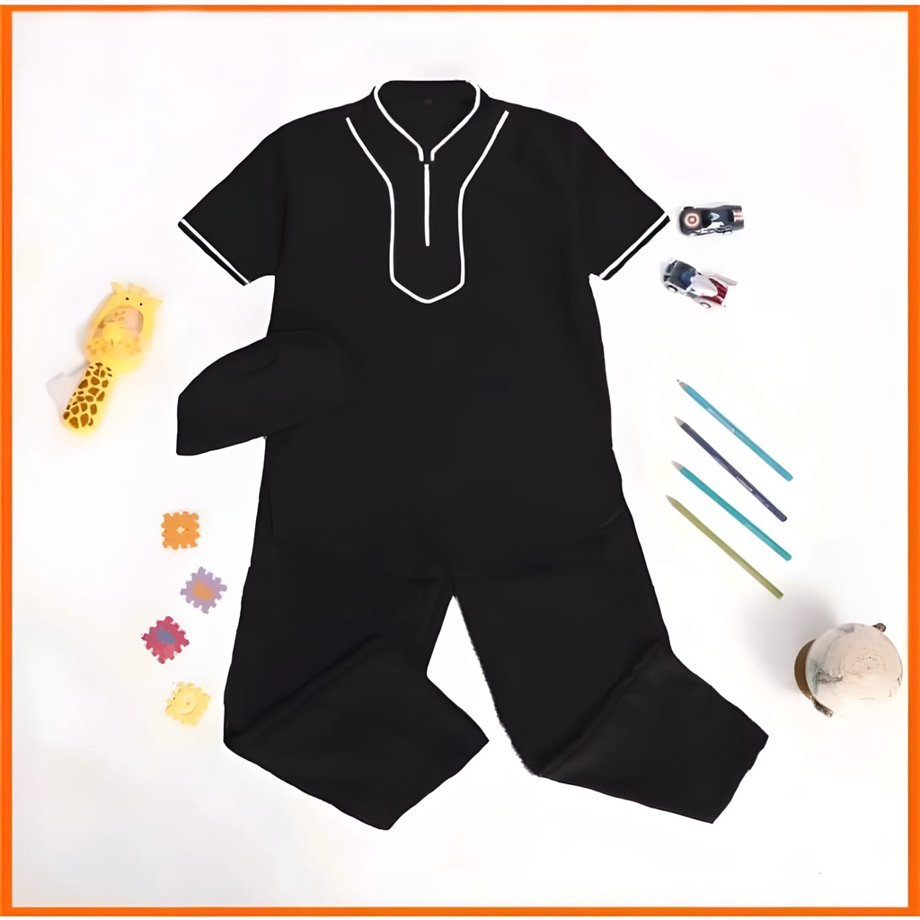 SETELAN BAJU KOKO LIS POLOS ANAK 1-10 TAHUN TERBARU DAN TERLARIS /BAJU KOKO HARGA GROSIR/FASHION MUSLIM ANAK