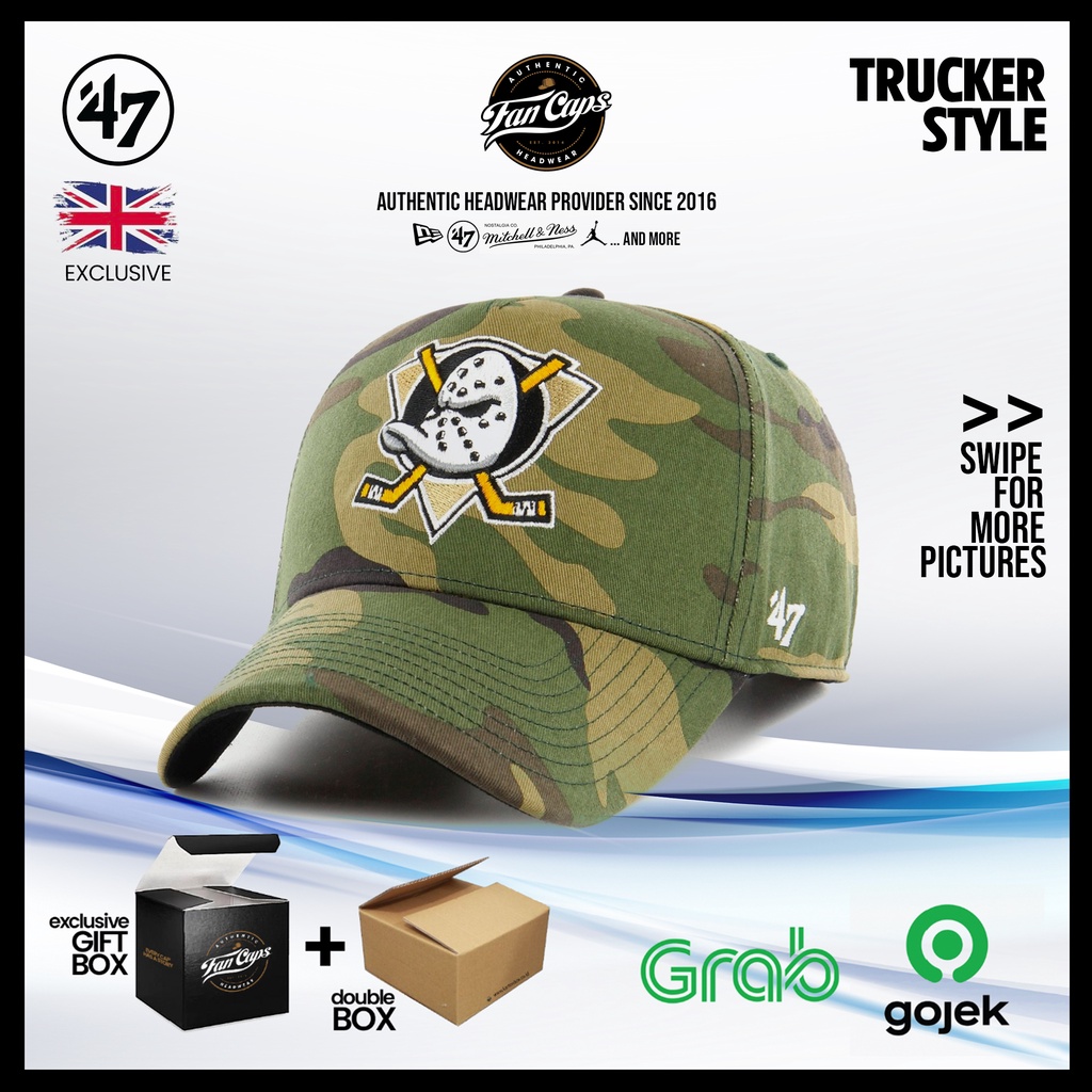Topi 47 Original NHL Anaheim Ducks Trucker MVP warna Camo | FREE GIFT BOX
