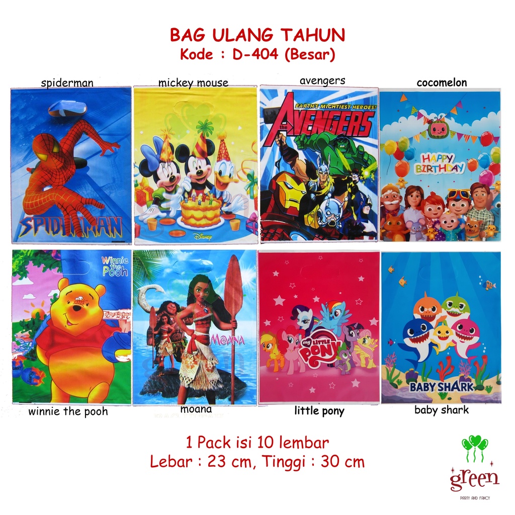 

Bag Ulang Tahun Kantong Snack Goodie Bag Kantong jajanan Plastik Jajan Plastik Snack Plastik ultah D-404-405