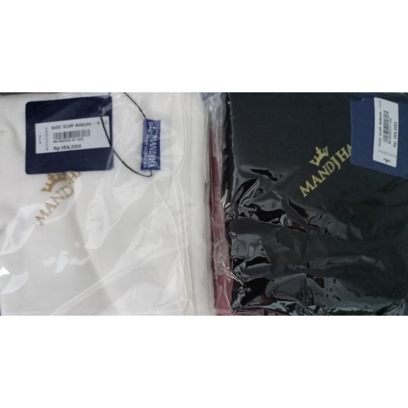 Mandjha 2 Pcs Ivan Gunawan Fashion Scarf Polos Non Parfum Hitam & Putih