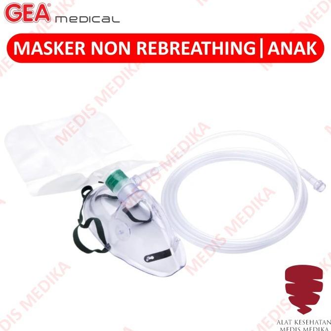 Masker Oksigen Non Rebreathing GEA Oxygen Mask Bayi Anak Dewasa Selang t-alkesmedismedika Diminati B