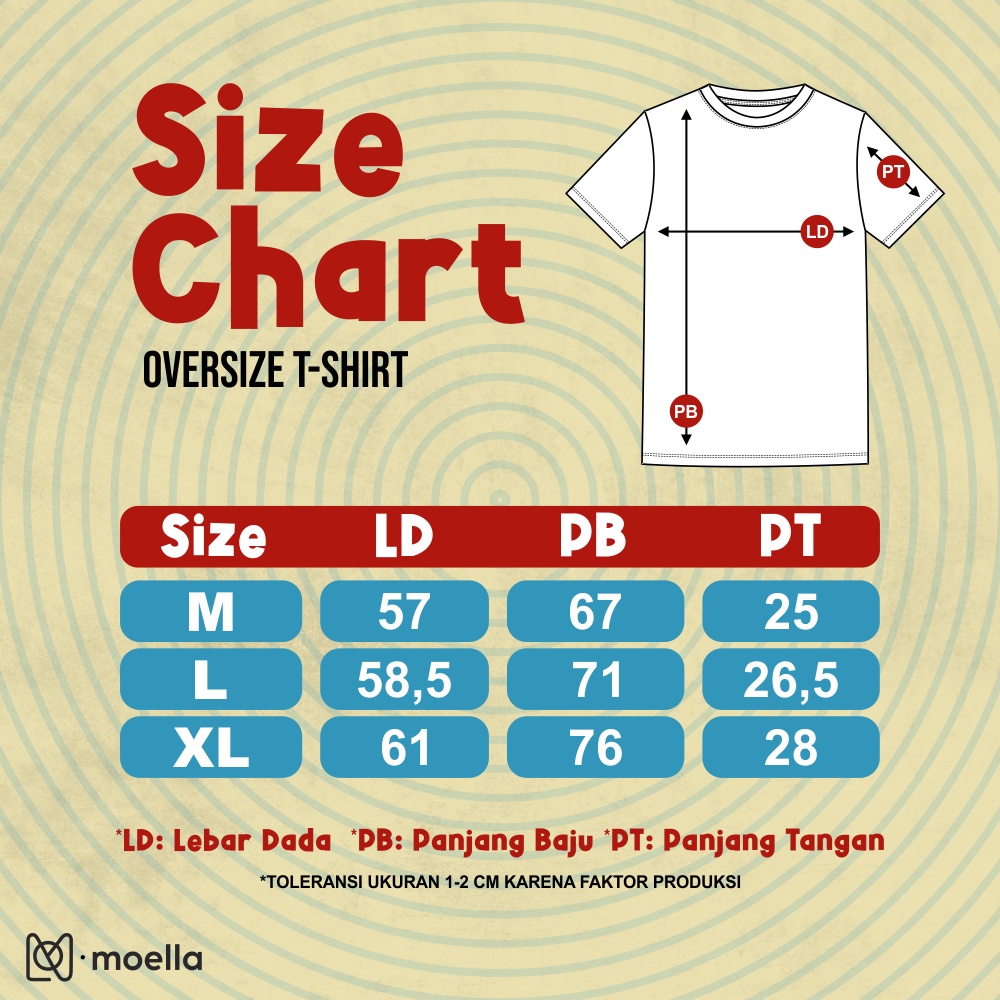 Kaos Polos Oversize Unisex Cotton Combed  - Cotton Candy Series - Moella Wear