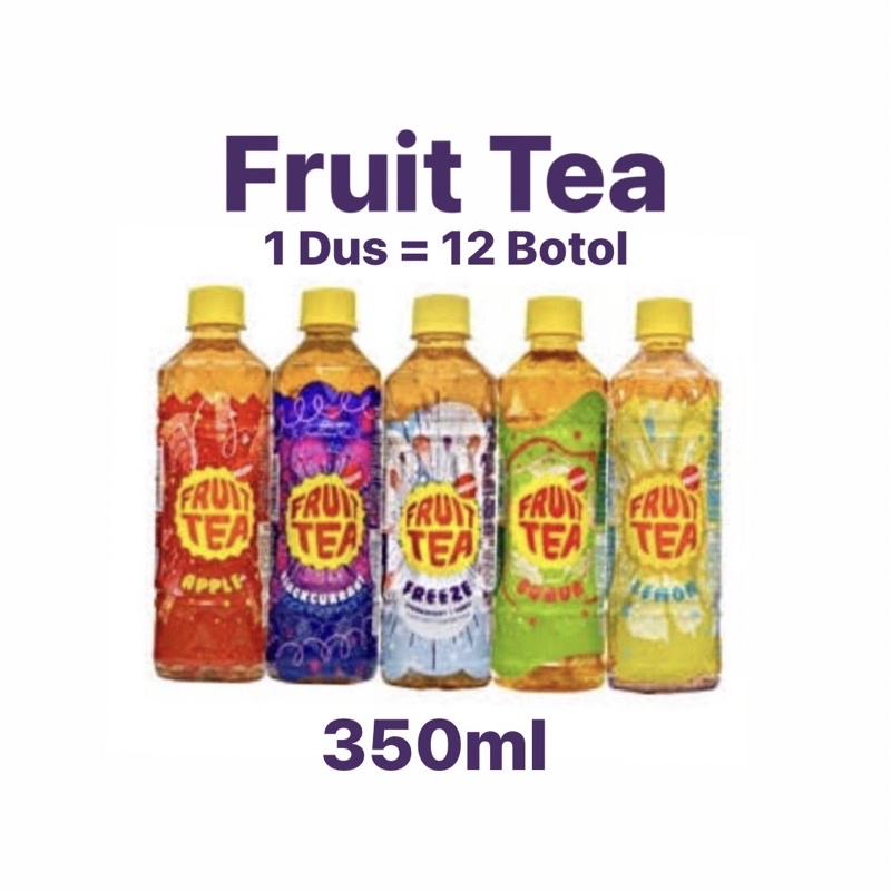 〖Fruit Tea Markisa & Blackcurrant 350ml Botol Keci | 1 Dus @12 Botol〗