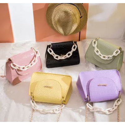 ( GS ) TAS FASHION SLING BAG SELEMPANG BAHAN CROCO