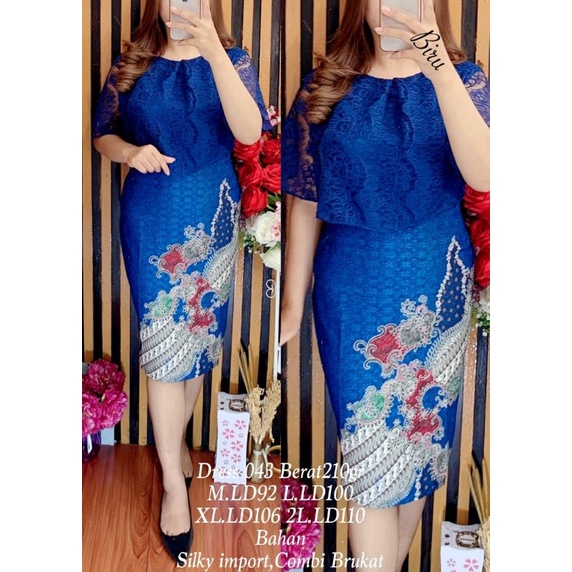 Kairos Store DRES 043 Dress Silk IMPORT COMBI BRUKAT