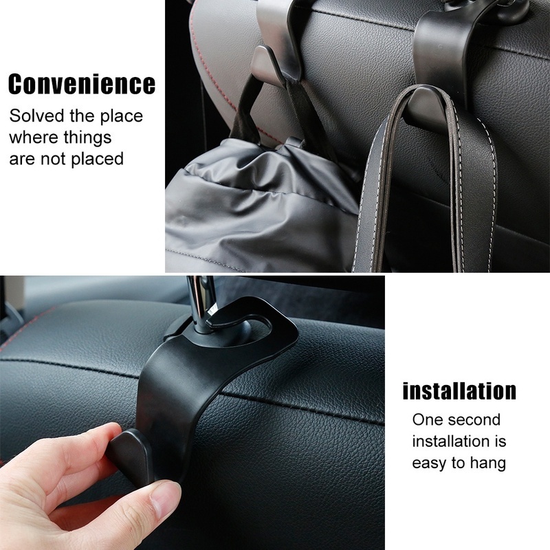 4PCS Clips Car Seat Hook Auto Headrest Hanger Bag Holder