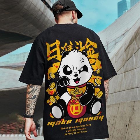 Pakaian Atasan Kaos Jepang Distro Cewek Cowok Laki Laki Pria Perempuan Sablon Gambar Panda Make Mone