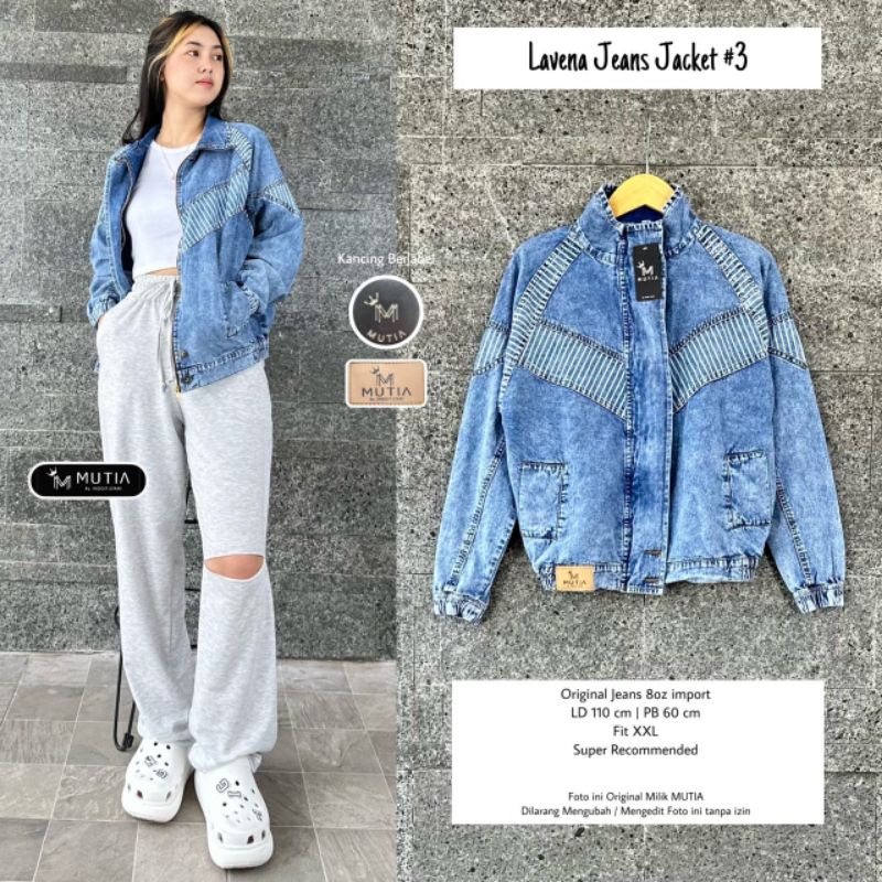 LAVENA JEANS JACKET #3 BY MUTIA / JAKET JEANS WANITA MUSLIMAH / Jaket cewek street Kekinian