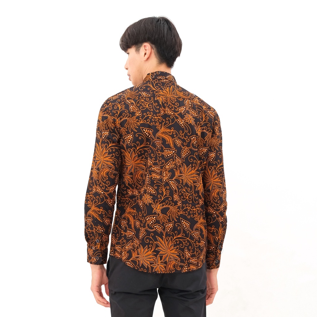 SANVANINA Kemeja Batik Pria Slim Fit Printing - Batik Lengan Panjang Hampura E-6001