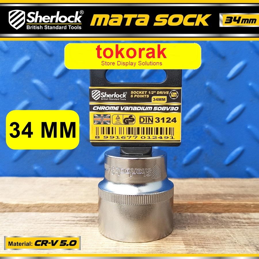 SHERLOCK MATA KUNCI SOK 34 MM 1/2 INCH 6 PT - MATA SHOCK