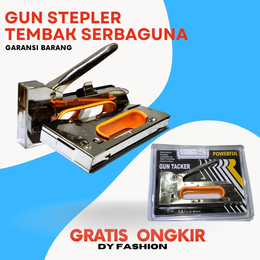 

Hekter Gun Tacker Stapler Tembak SP688 Cekrekan Pengokot Staples Sofa Jok Motor kayu kertas Guntacker Alat Stapler Tembak