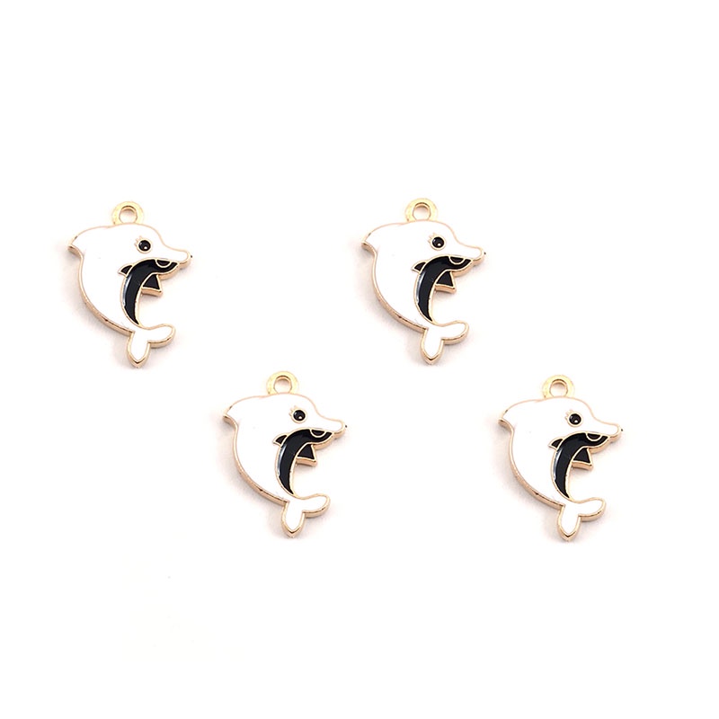 4pcs Liontin Bentuk Lumba-Lumba Bahan Alloy Untuk Aksesoris Perhiasan Anting Gelang