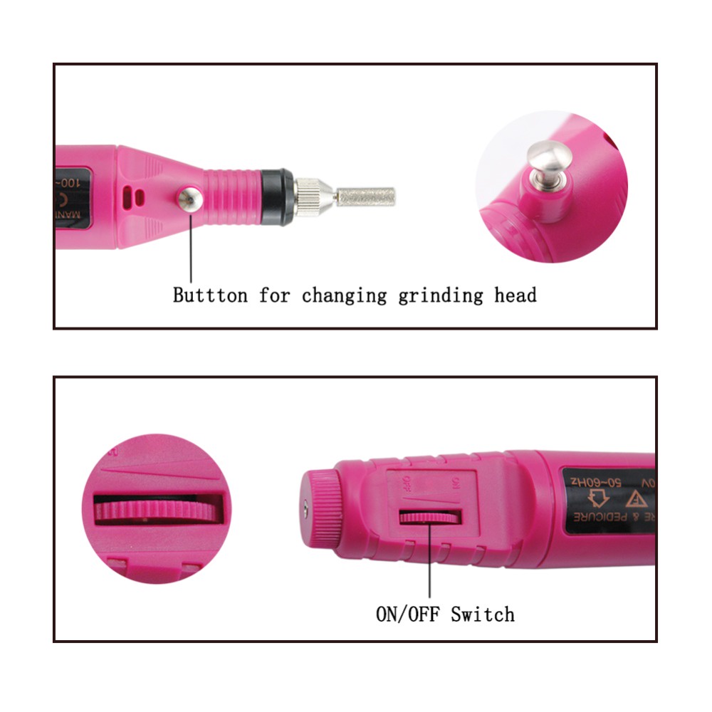 Electric Nail Drill Grinding Manicure Machine Mesin Kikir Amplas Kuku Listrik Nail Art Pen Pedicure