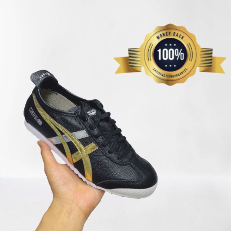Sepatu Onitsuka Tiger Mexico 66 Indo Black Gold Silver ORIGINAL