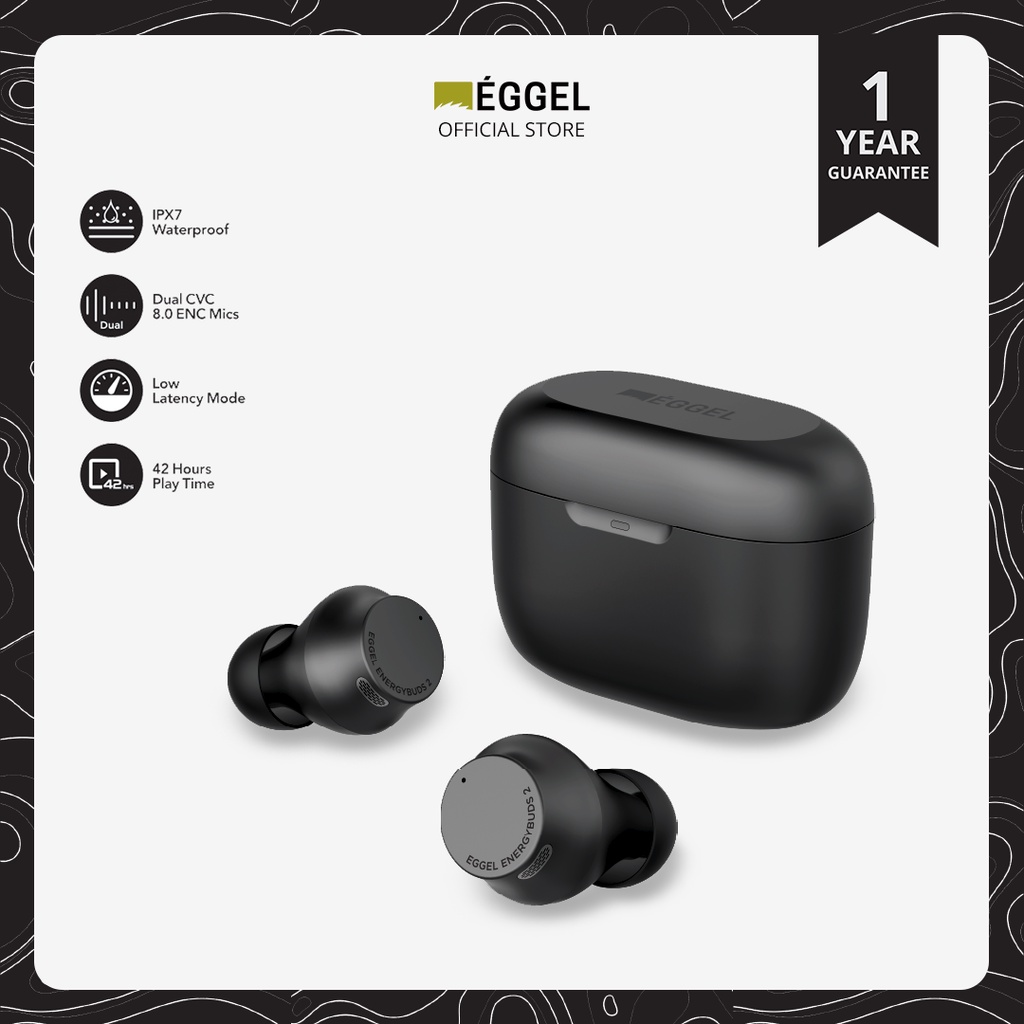 Eggel EnergyBuds 2 Sports IPX7 TWS Bluetooth Earphone with ENC &amp; Low Latency Mode