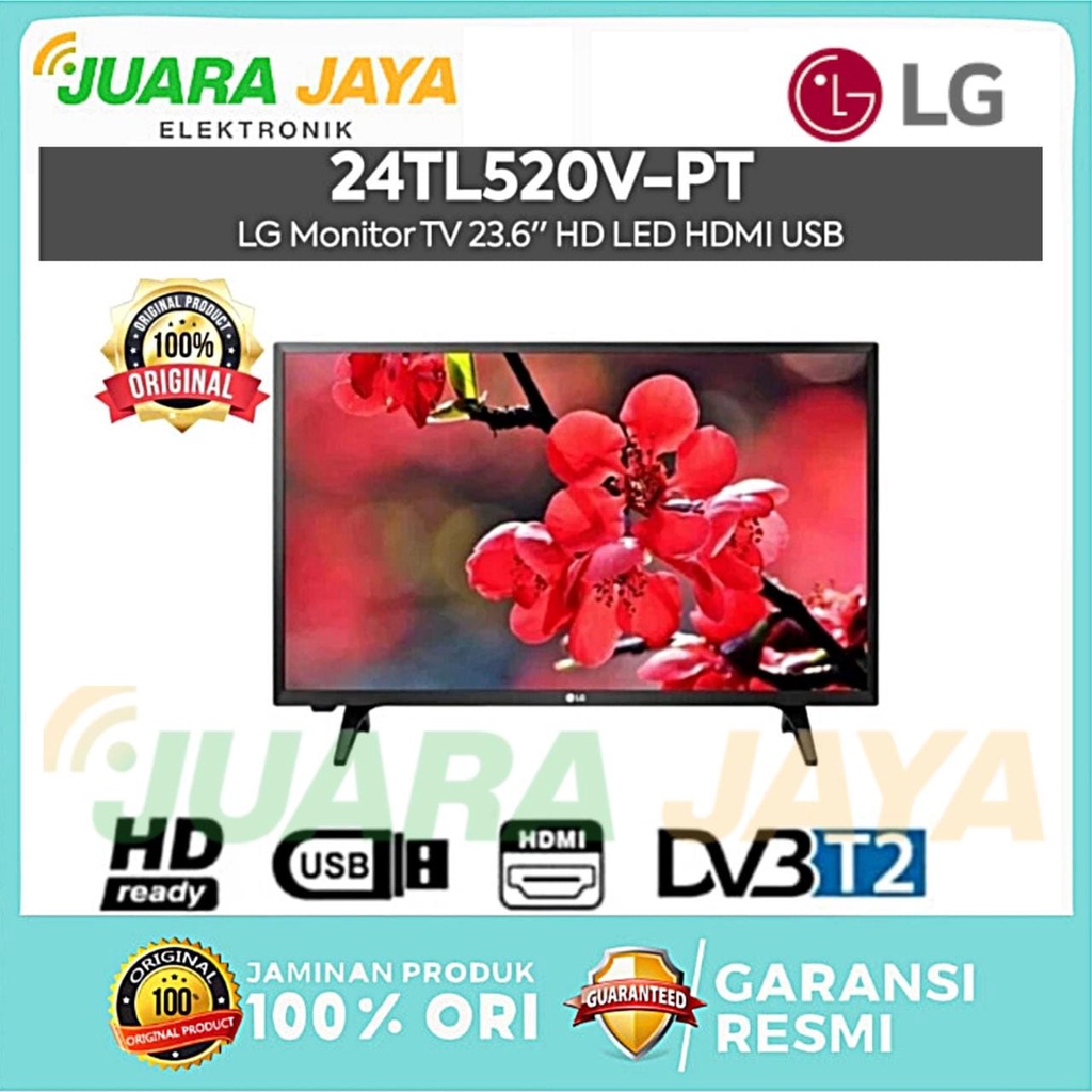 LG LED TV 24TL520V 24 INCH USB HDMI [ BISA LAYAR MONITOR PC KOMPUTER ]