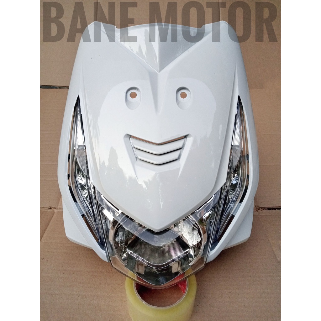 cover body depan fullset Beat karbu putih - cover tameng depan dan lampu serta sen Beat 2008-2012 or