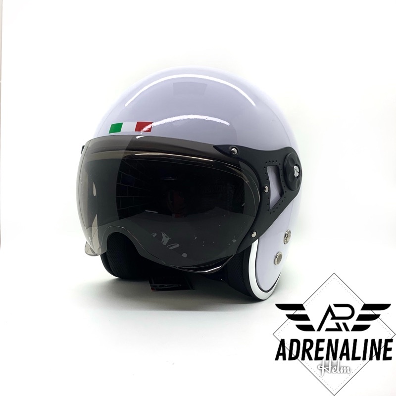 HELM DAG PILOT ITALY WHITE LIS CHROME ORI