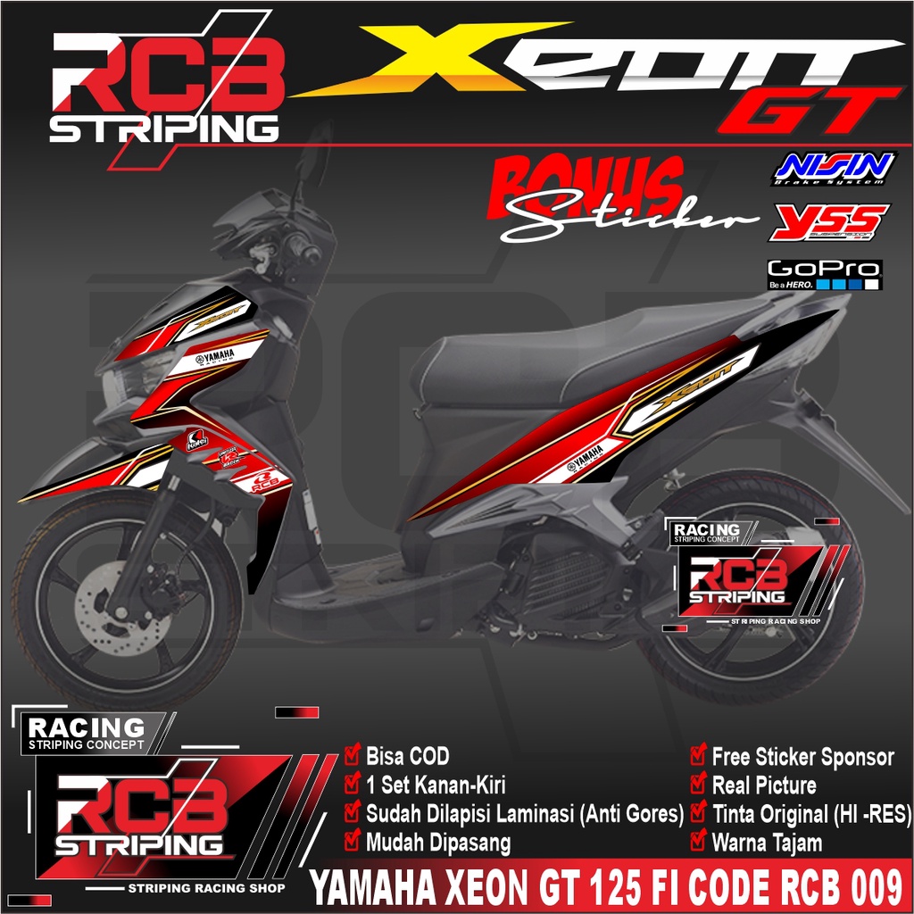 Stiker Striping Xeon GT 125 Custom desain Stiker Xeon GT sticker Xeon GT lis variasi xeon gt RCB 009
