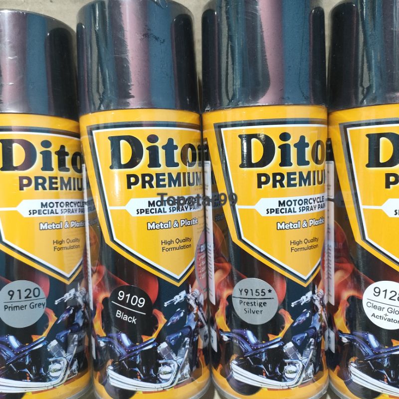 Pilok Cat Diton Premium Paket Komplit 4 Kaleng Prestige Silver Abu Abu 9155 Primer Grey 9120 Black 9109 Clear Gloss 9128 400cc Pilox Paketan Cat Semprot Special Spray Paint