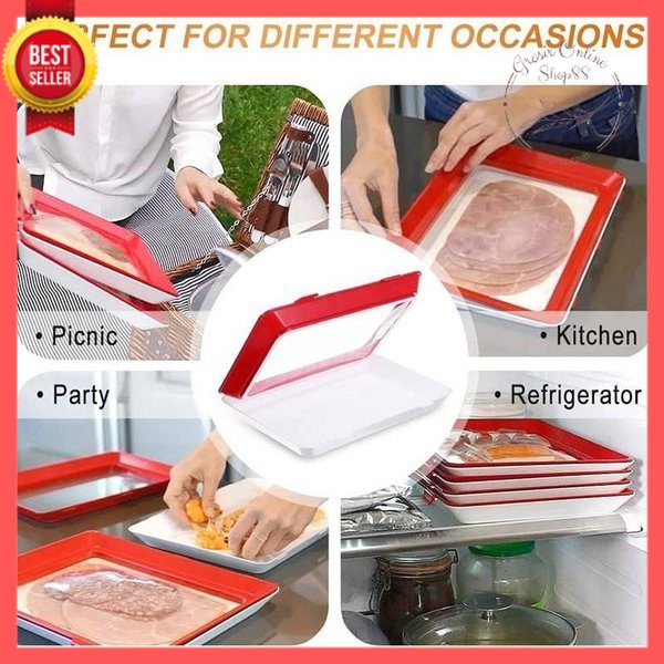 GOS A309 - Vacuum Tray Silicone Food Container /  Nampan Silikon  Kotak Wadah /  Tempat Penutup Penyimpan Makanan Elastis