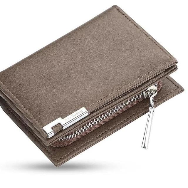 TMALL - Dompet Baellerry Pria Kulit Panjang Kartu Lipat Impor D025 - Abu-abu