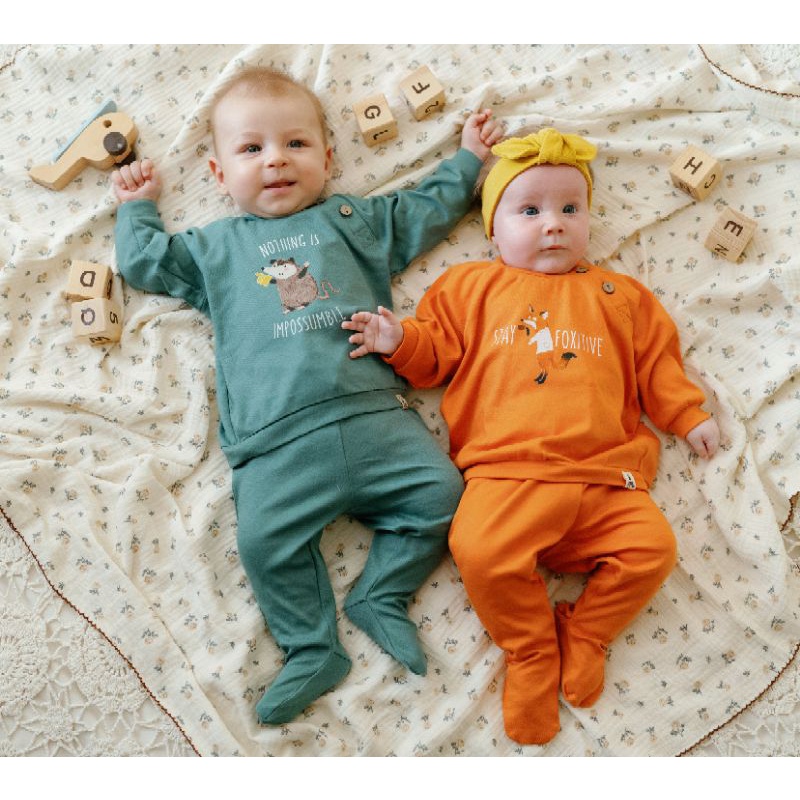 BOHOPANNA - FAUNA SET PAJAMA BOHOPANNA - PIYAMA ANAK - BAJU TIDUR ANAK - SETELAN BAJU BAYI