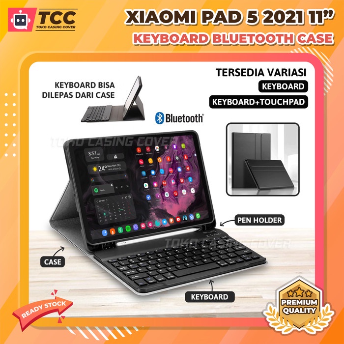 Keyboard Xiaomi Pad 5 2021 11 Inch Mipad Keyboard Case Flip Cover Sarung Casing