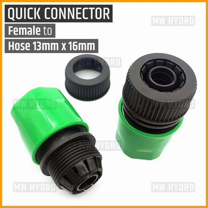 Quick Connector Female to 13 mm x 16 mm Hose, Konektor Selang 1/2&quot;