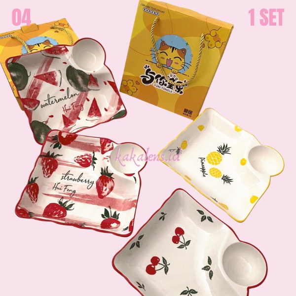 Piring Keramik Jepang Fruit Series / Piring Keramik / Piring Makan Keramik Souvenir Piring set premi