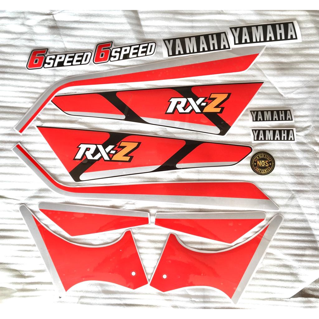 STRIPING STICKER STIKER LIST LIS LES BODY YAMAHA RXZ HITAM MERAH TAHUN 90 91 92 93 1990 1991 1992 19