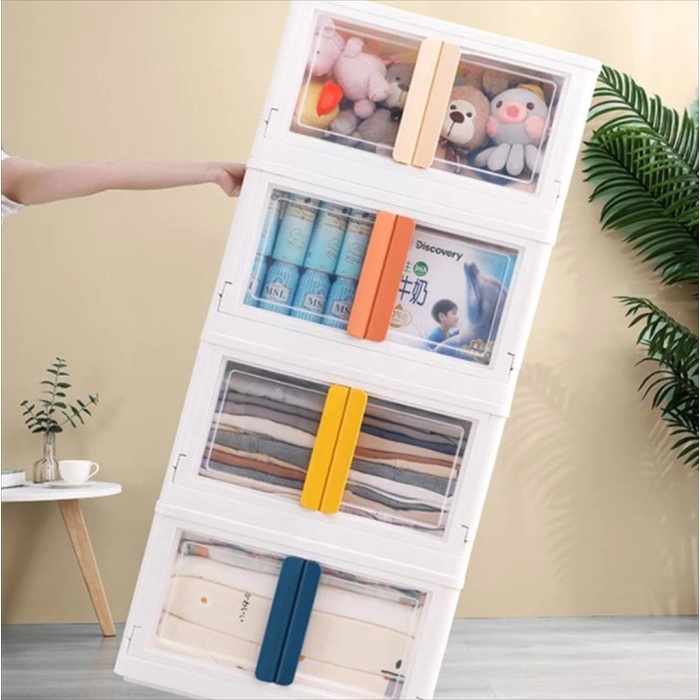 Storage Storage Box Lipat 32L Door Folding Cabinet Container Tempat Baju