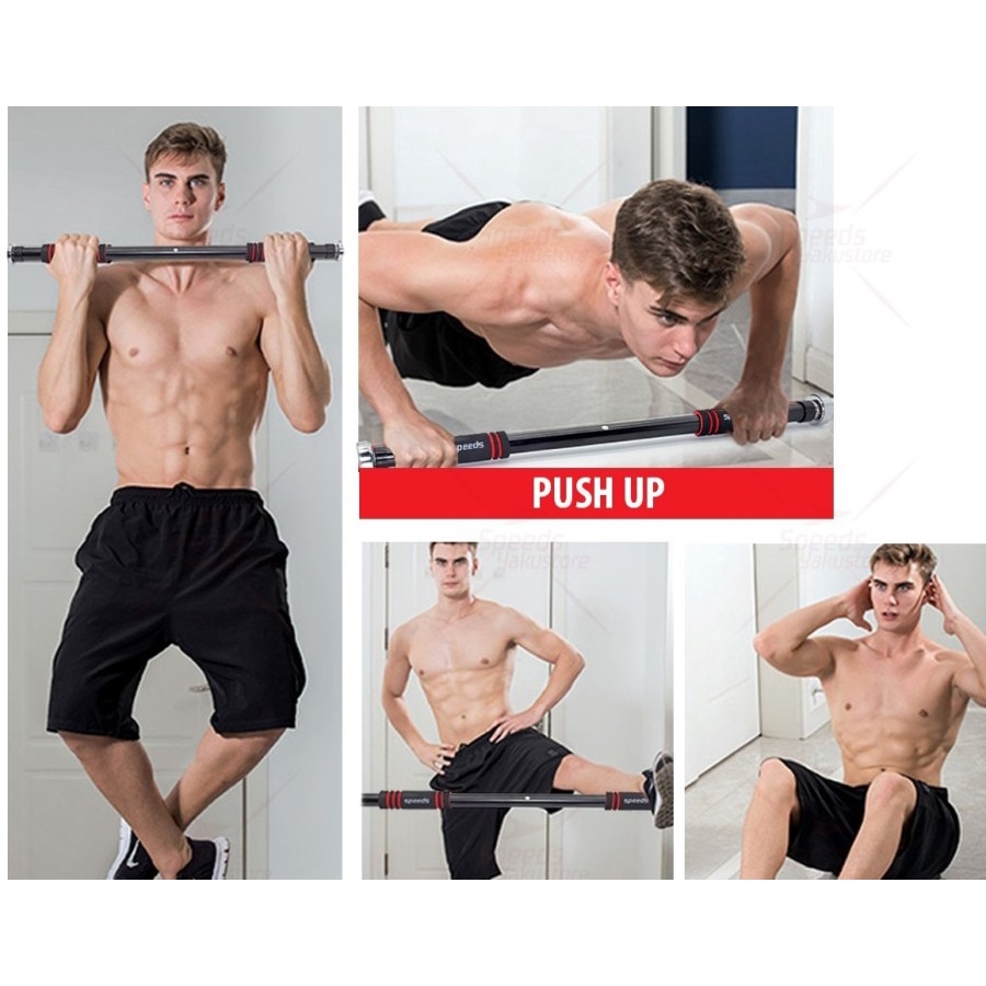 SGMSHOP Pull Up Bar 100kg Tiang Pintu Alat Olahraga Fitness Bar Latihan 100cm