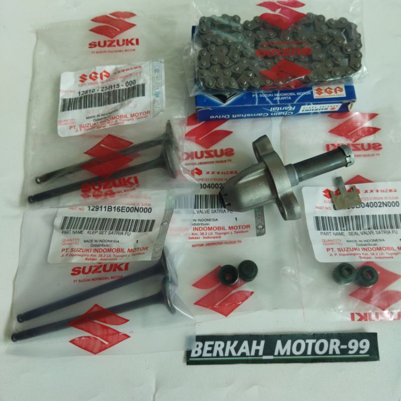 Payung klep set seal klep isi 4+Rantai keteng& Tonjokan ketng Satria fu 150 Lama-ORI
