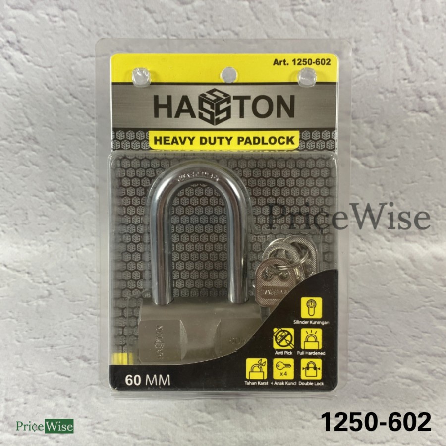 Gembok Bulat Leher Panjang 60 mm Hasston 1250-602 /Gembok Bambu Prohex