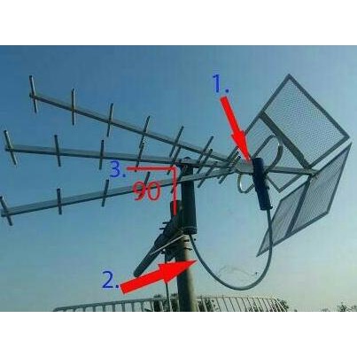 Antena tv ( titis ) TT 1000 + kabel antena 20 m + jack + klem kabel