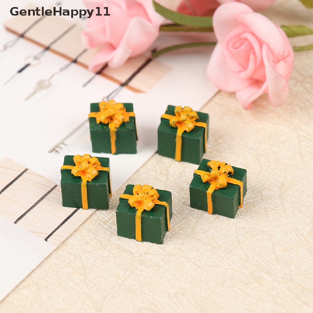 GentleHappy 5PCS 1/12 Scale Miniature Dollhouse Christmas Gift Box Decoration Accessories id